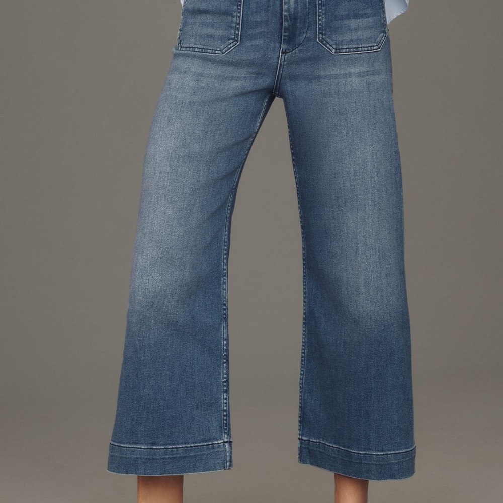 Anthropologie Maeve “The Colette”Wide-Leg High Rise Blue Jeans